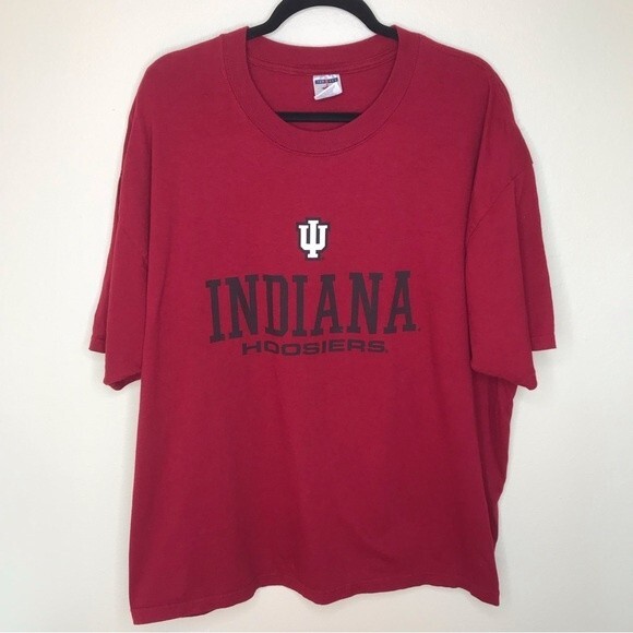 Jerzees Indiana Hoosiers Crew Neck Short Sleeve Red T Shirt Men's Size 2X NCAA - Picture 9 of 9